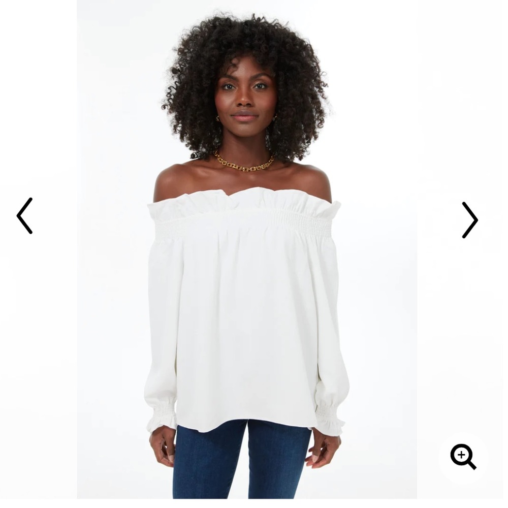 Tuckernuck White Off the Shoulder Marguerite Blouse